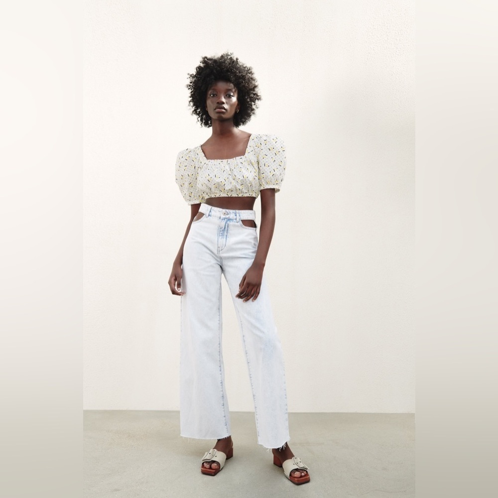 🦋BLOGGERS FAVORITE🦋 ZARA Z1975 WIDE LEG CUT OUT JEANS Size 8